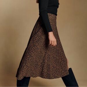 Sezane Tan Skirt Leopard Brown - Size 6